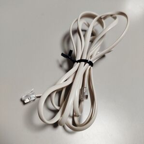 電話線 モジュラーケーブル 2M アイボリー