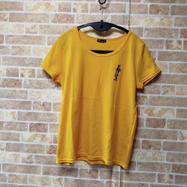 ルラシェ ReLache レディース Tシャツ 半袖 L イエロー ストレッチ