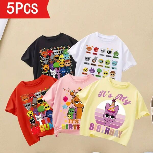 スプランキー SPRUNKI Tシャツ 半袖 子供服 キッズ 5点セット