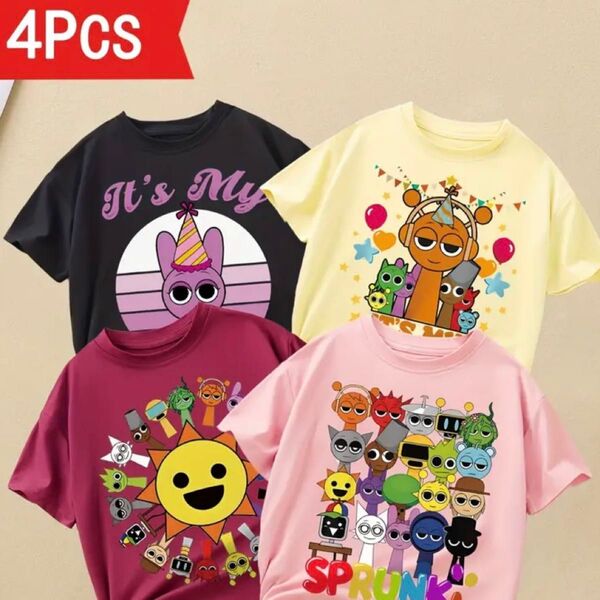 スプランキー SPRUNKI Tシャツ 半袖 子供服 キッズ 4点セット