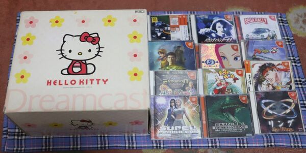 【動作品】ドリームキャスト本体 ハローキティ+ソフト12本セット