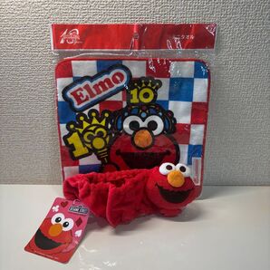 【未使用品】 セサミストリート エルモ ミニタオル ヘアバンド セット