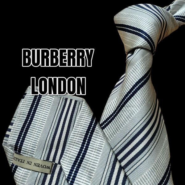 BURBERRY LONDON ライトブルー系 ストライプ イタリア製