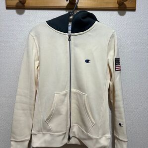 Champion ジップアップパーカー アメリカ国旗 刺繍