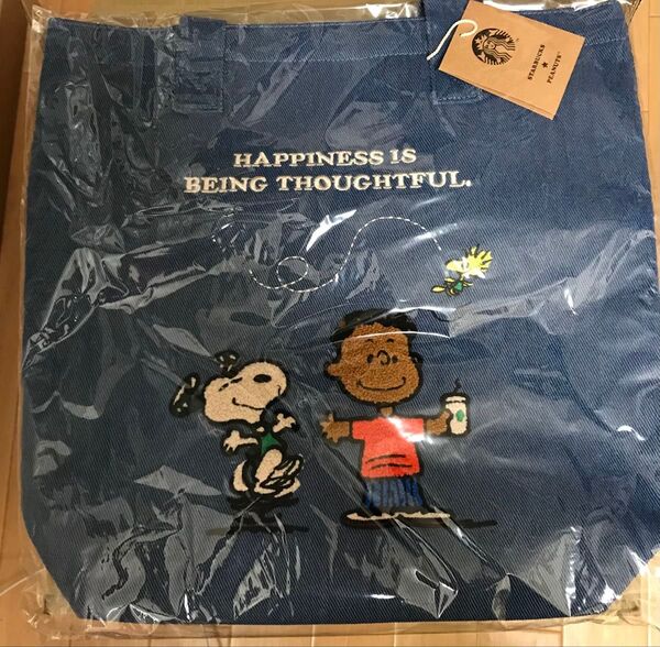 「数量限定完売品」スターバックス トートバッグ ブルー PEANUTS Franklin