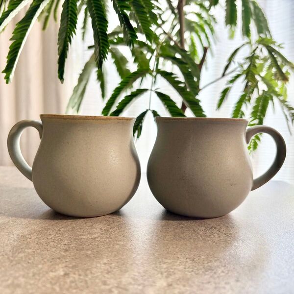 みる色 マグカップ 2個セット グレー 波佐見焼 丸いマグカップ ティーカップ コーヒーカップ 陶器 オシャレ シンプル 作家