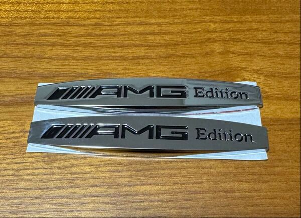 AMG Edition 金属エンブレム ベンツ用 サイドフェンダー ステッカー ドレスアップ 両面テープ付 外装 カスタムパーツ
