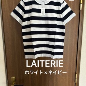 レイトリー laiterie 半袖 ふわふわ天竺ボーダー半袖tシャツ L サイズ 日本製