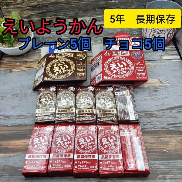 【送料無料】えいようかんプレーン5本チョコ5本 〜5年 長期保存〜