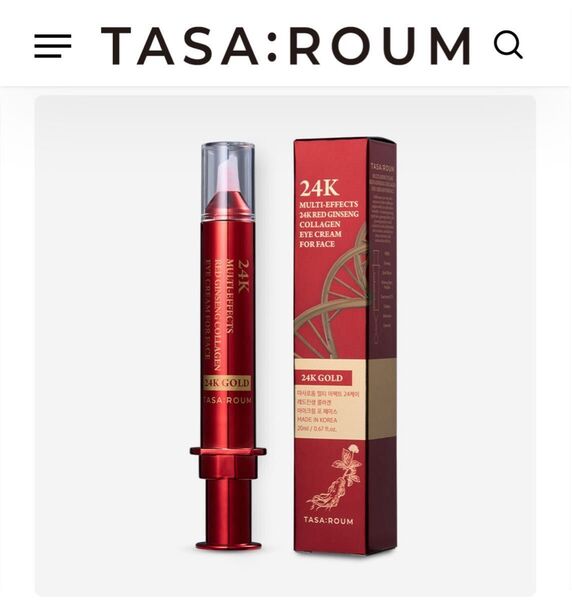 韓国コスメ【TASA:ROUM】タサ ルーム マルチエフェクト 24K 高麗人参 コラーゲン アイクリーム