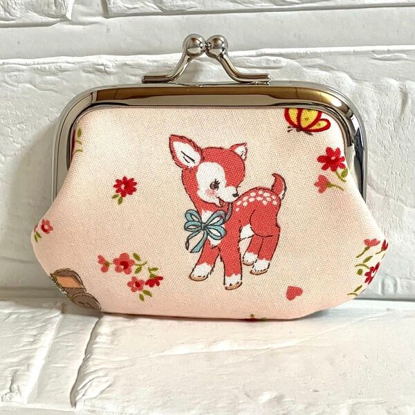 ハンドメイド 小さながま口小銭入れ レトロアニマル