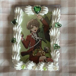 軟質ケース ホイップデコ B8サイズ ライトグリーン エメラルドグリーン ホワイト ハートジュエリー 推し活