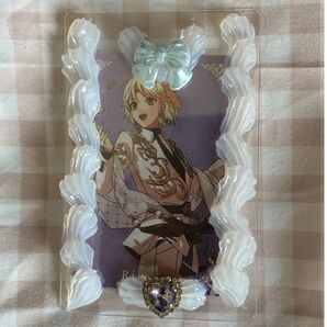 デコトレカケース ホイップ うさみみリボンライトブルー ハートジュエリーパープル 薄型B8サイズ