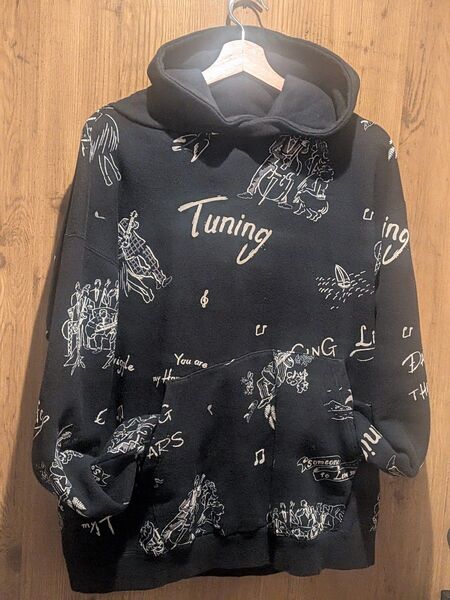 Porter Classic FLOCKY SWEAT PARKA BLACK