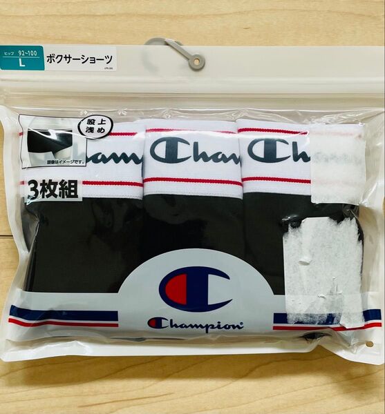 Champion 綿95% ボクサーショーツ レディース Lサイズ 3枚組 股上浅め アソートパック オシャレ 送料込み