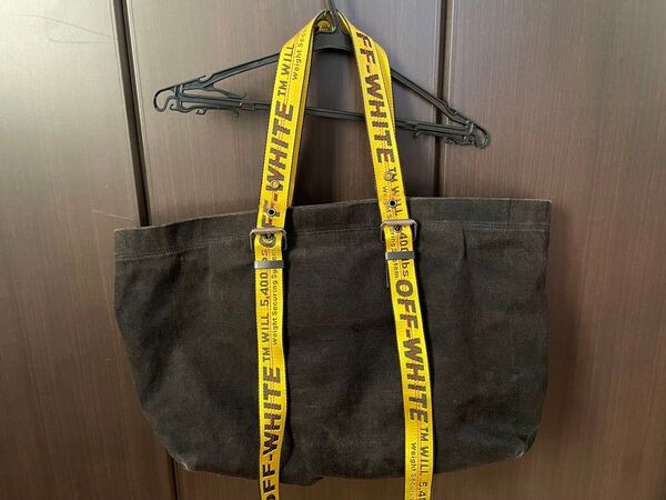 off-white キャンバストートバック ブラック
