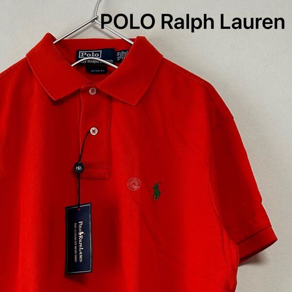 新品 90s POLO Ralph Lauren 半袖ポロシャツ 赤 オレンジ