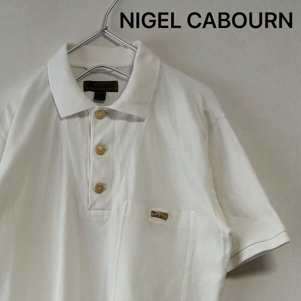 美品 90s NIGEL CABOURN 半袖 リボンポロシャツ 鹿の子生地
