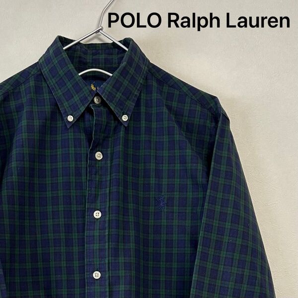 美品90s POLO Ralph Lauren 長袖BDシャツ ブラックウォッチ