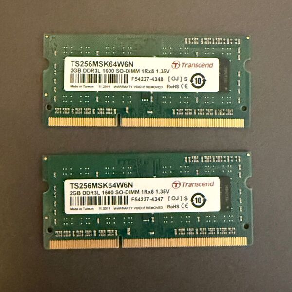 Transcend DDR3-1600 2GB×2 (ノートパソコン用)