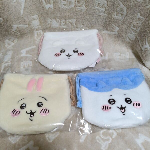 ちいかわ ハチワレ うさぎ フェイス巾着セット