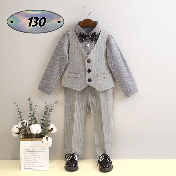 ☆新品☆フォーマル 男の子 セットアップ 入園式 結婚式 スーツ 130cm