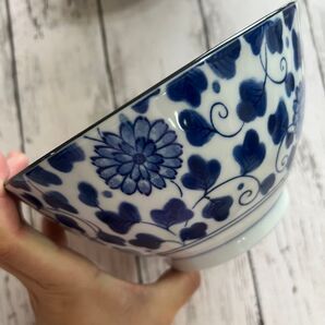 青唐草柄 どんぶり 19cm 2枚 和食器 美濃焼 オシャレ 磁器 カフェ風