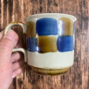 水彩マグカップ ブルー×ブラウン2個 和洋食器 美濃焼 オシャレ 陶磁器
