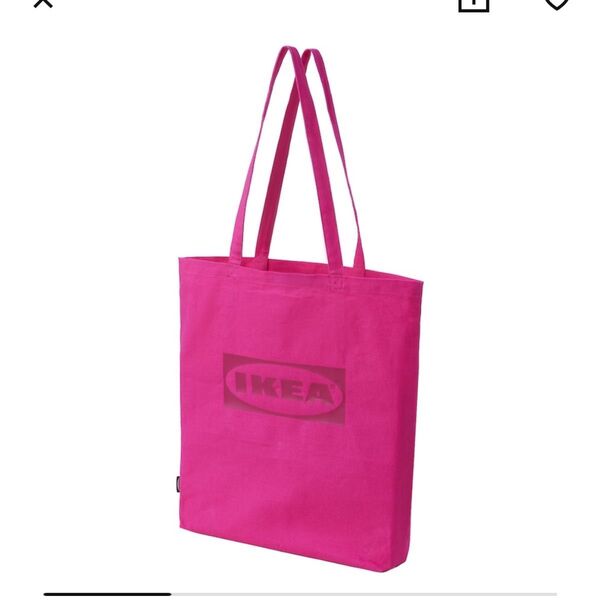 IKEA エフテルトレーダ トートバッグ ピンク、ブラック 2枚セット