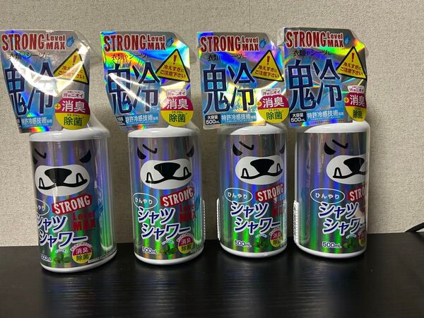 ひんやりシャツシャワー ストロング レベルMAX 500ml 4本