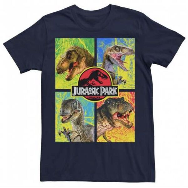 ジュラシックパーク JURASSIC PARK DINOSAUR Tシャツ 半袖 黒 ブラック XL ジュラシックワールド 映画