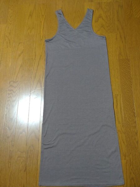 ロングワンピース ノースリーブ ブラウン 美品