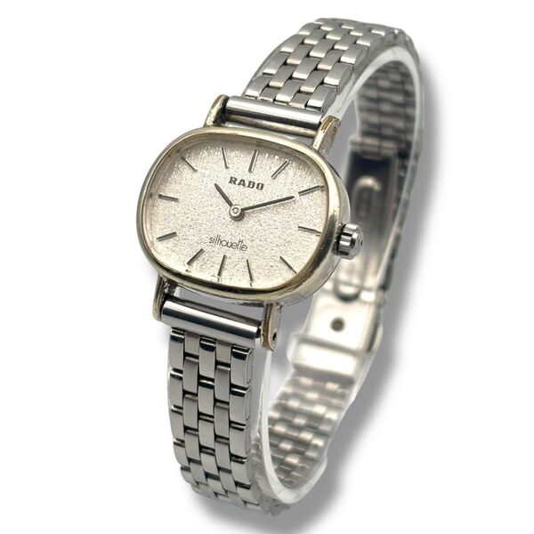 稼働 RADO ラドー Silhouette シルエット 手巻き 腕時計 シルバー シルバー文字盤 レディース A5062310