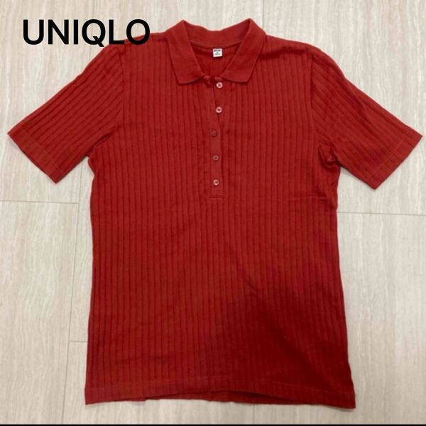 UNIQLO 綿100% カットソー素材ポロシャツ サイズM