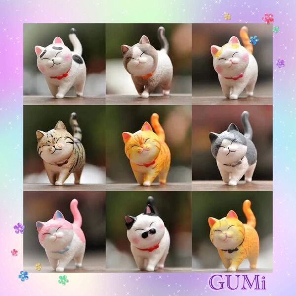 大人気 スマイル 猫 にっこり猫 ねこちゃん 癒し 縁起物 幸せを運ぶ猫 インテリア アンティーク 置物 猫好きさん プレゼント