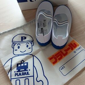新品♪ムーンスタービニールバレー 上履き19.0cm プラレール上履き袋つき♪