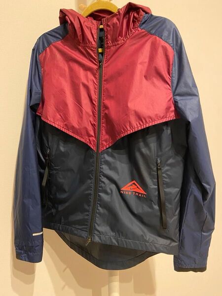 【写真追加】NIKE TRAIL ウインドブレーカー メンズ ネイビー/ワインレッド