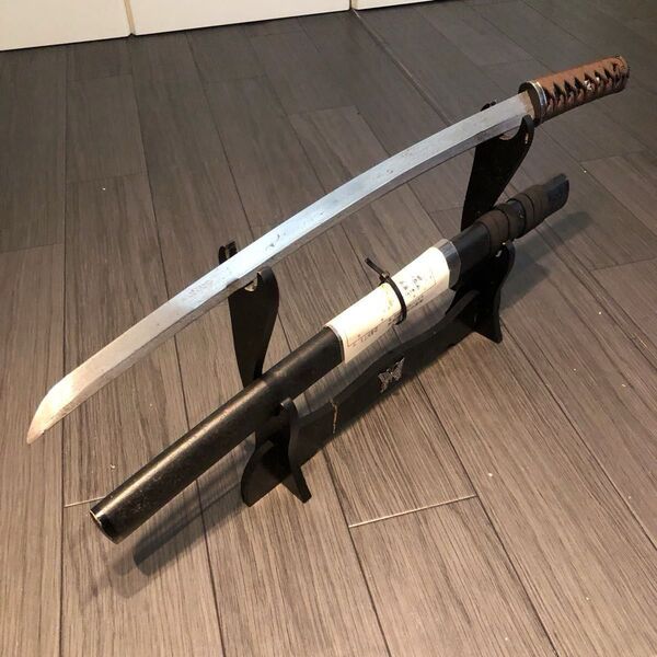 【豊後住藤原行光】在銘 刃渡49.5cm 日本刀 脇差 登録証有り 白鞘