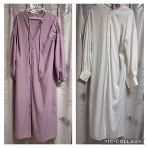 BLATE 2way、ラベンダーカラーワンピース2点セット シャツワンピース ワンピース