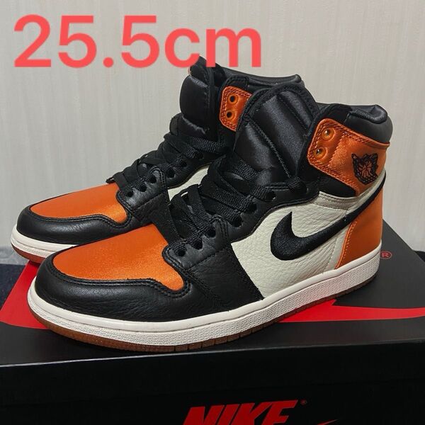 美中古 25.5cm Nike Wmns Air Jordan 1 High Satin Shattered Backboard