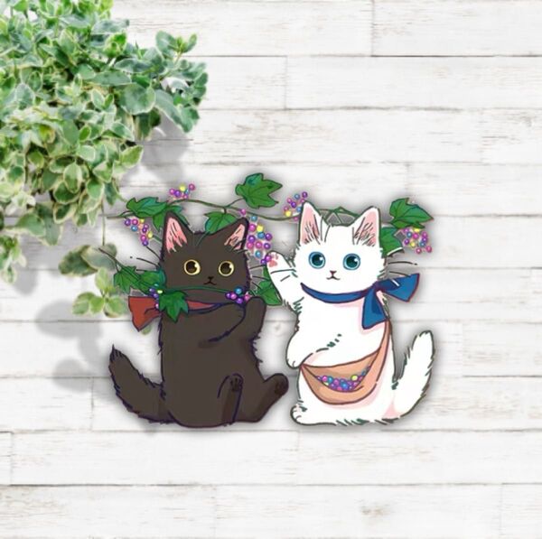 黒猫と白猫★アイロン転写シート