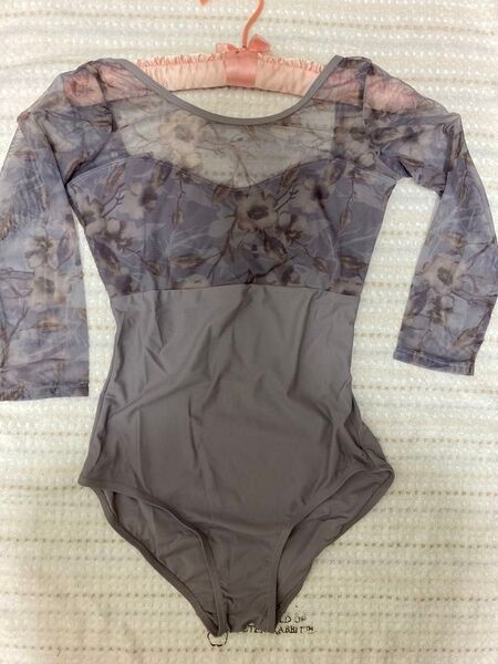 新品 花柄七分袖 バレエレオタード 大人Lサイズ