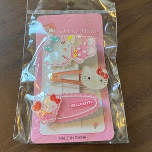 ハローキティ ヘアピン3個セット ピンク キラキラ