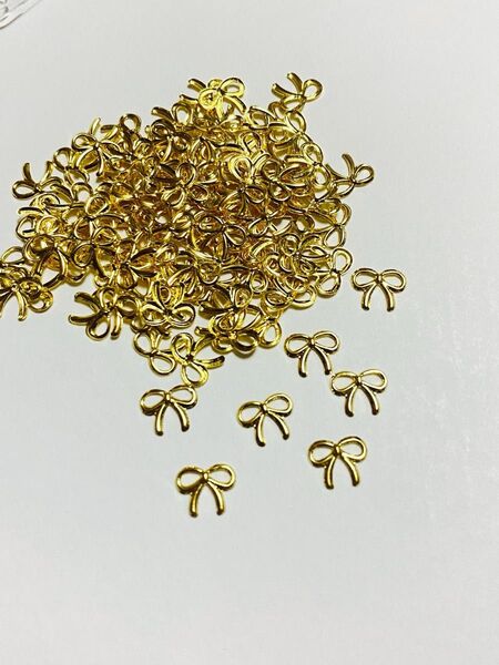 ゴールド リボン ネイルパーツ ハンドメイド
