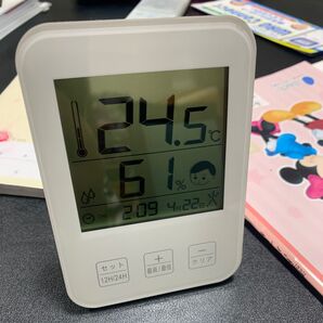 置き掛け兼用時計 デジタル温湿度計 湿度計