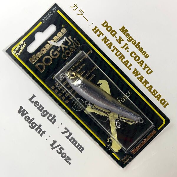 メガバス DOG-X Jr. COAYU ドッグX Jr コアユ HT ナチュラルワカサギ Megabass