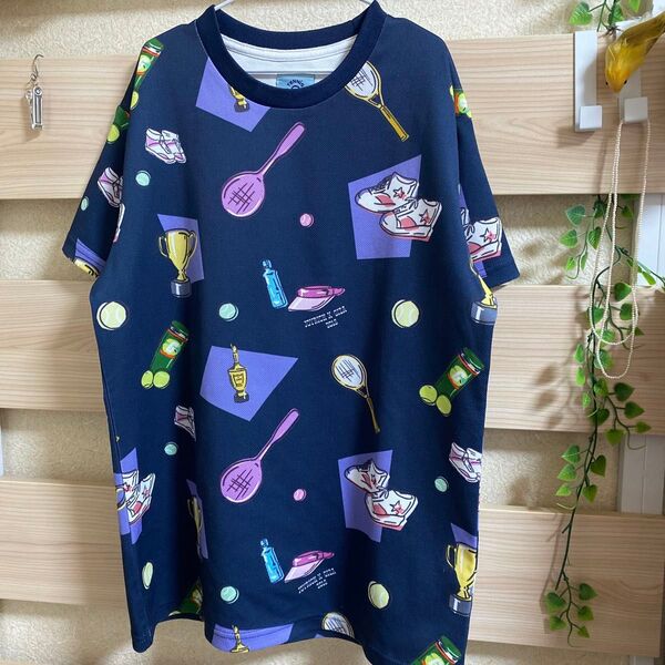 JOYRICH★GIZATENNISCLUB★tennis柄半袖シャツ★Sサイズ ユニセックスデザイン