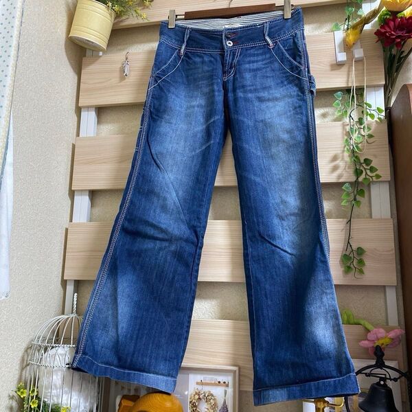HONEYSUCKEROSEハニーサックルローズ30年前の商品ローライズデニム★流行りの股上浅め!カーゴパンツデニム
