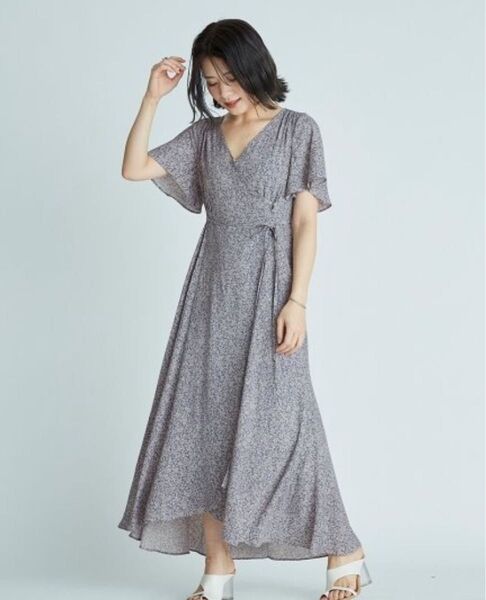 FRAYI.D プリントカシュクールワンピース 0サイズ 半袖ワンピース S