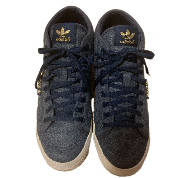 adidas スニーカー ネイビー ウール アディダス